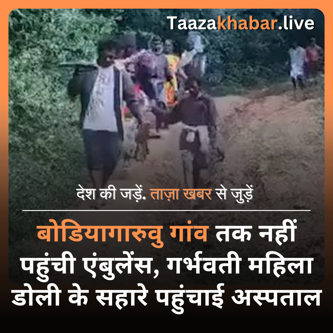 बोडियागारुवु गांव तक नहीं पहुंची एंबुलेंस, गर्भवती महिला को डोली के सहारे पहुंचाई अस्पताल